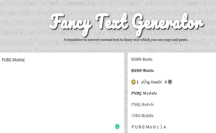 PUBG Name Symbol Generator