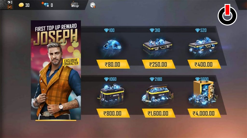 Garena Free Fire Top Up with Google Play balance 1
