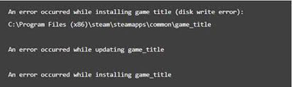 Steam Disk Write Error