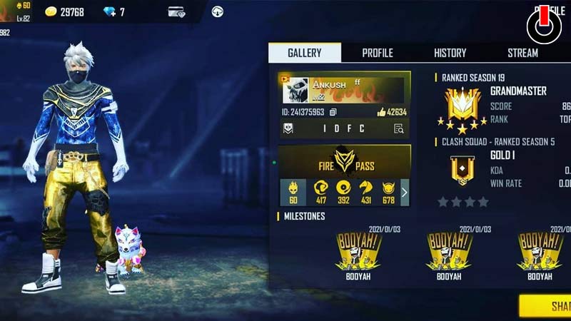 Ankush Free Fire ID Number, Stats, KD Ratio & More 1
