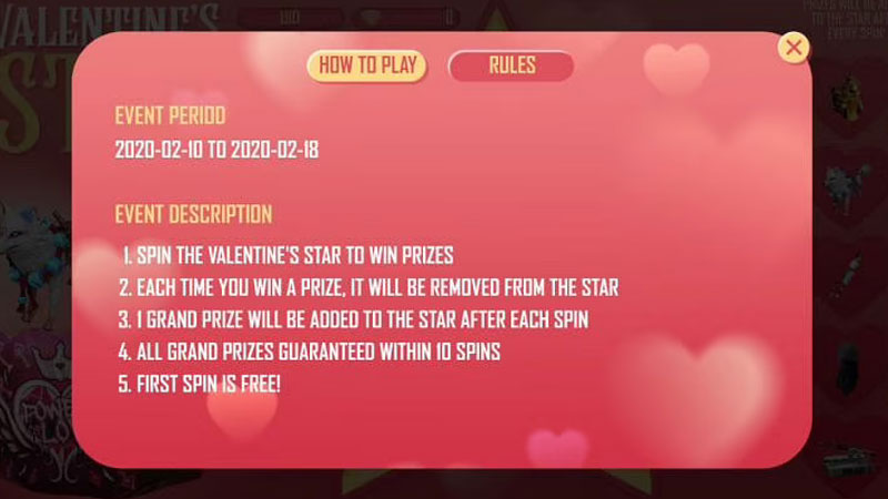 Free Fire Valentine Event 