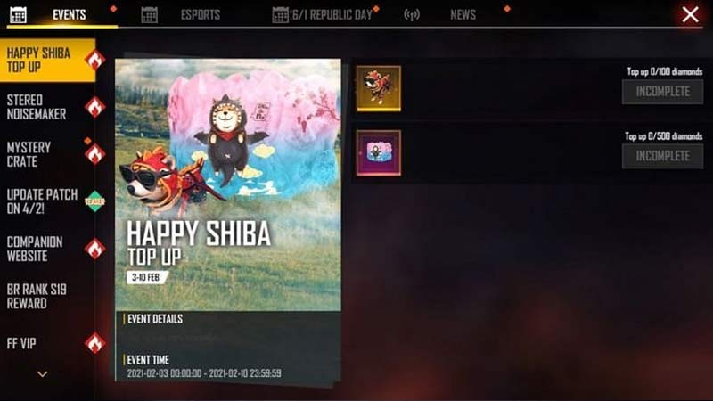 How To Get Free Rewards In The Happy Shiba Top-up Event