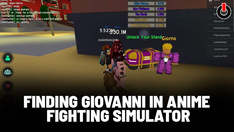 Where Is Giovanni In Anime Fighting Simulator