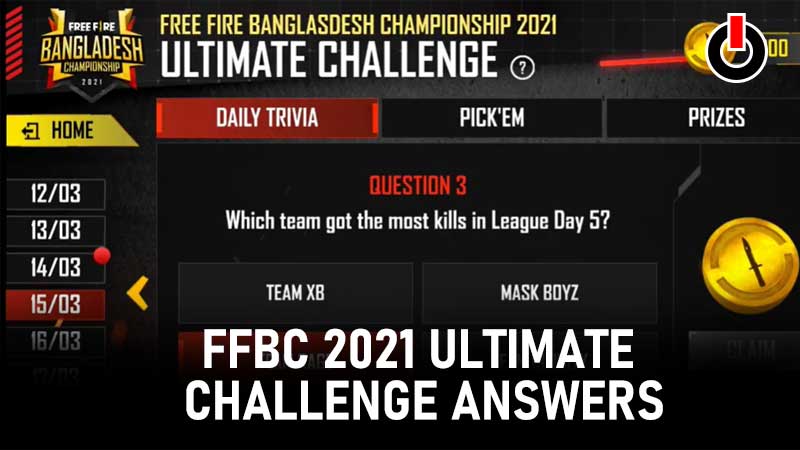 FFBC 2021 Ultimate Challenge answers day 5
