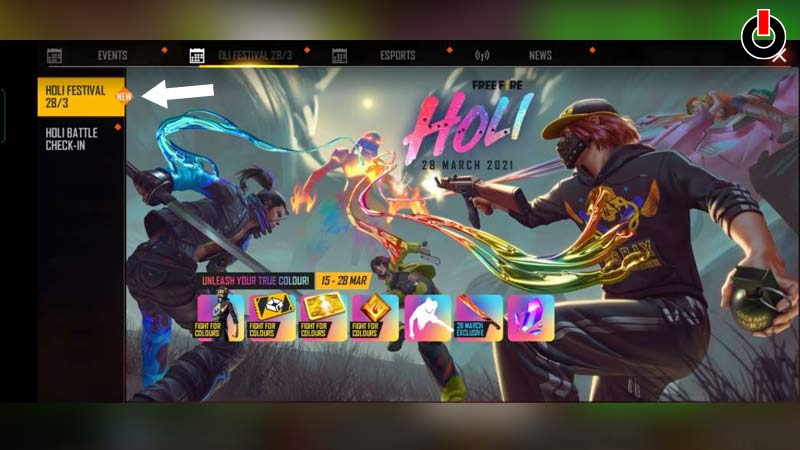 Free fire Holi Event