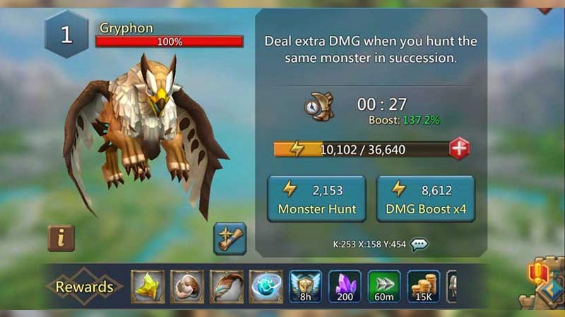 lords mobile monster hunt