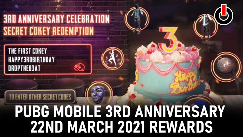 pubg mobile 3rd anniversary redeem codes
