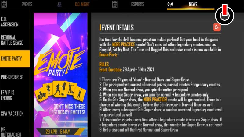 Emote Party Event Rules