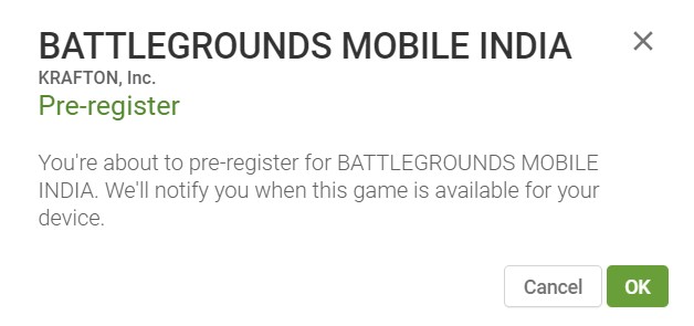 BGMI Pre Registration