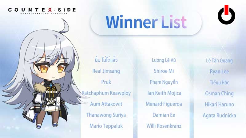 Counter Side Coupon Code Winners