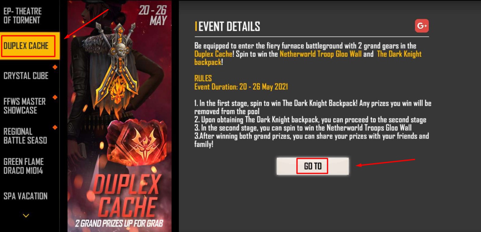 Free Fire Duplex Cache Event Guide