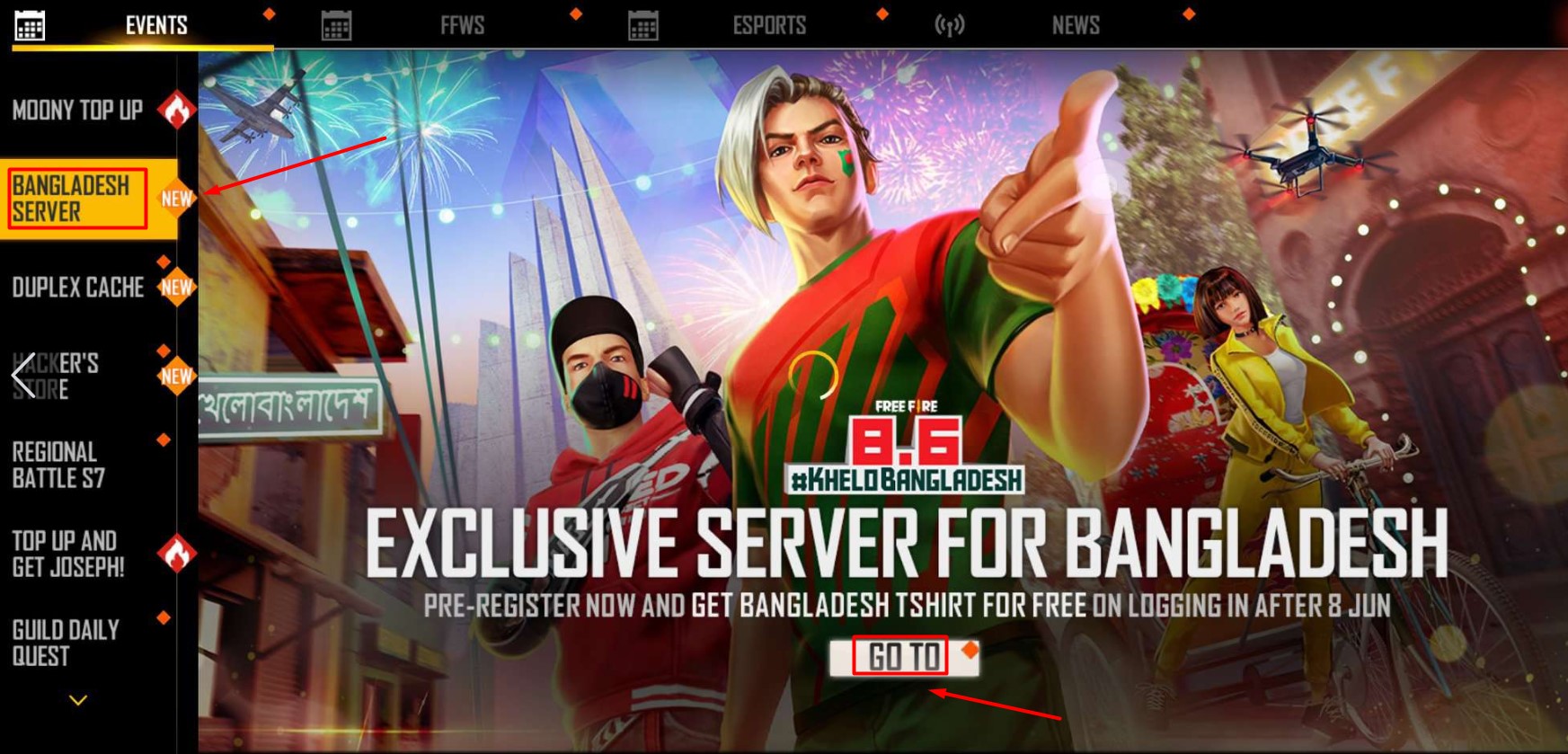 Free Fire Bangladesh Server Pre-Registration