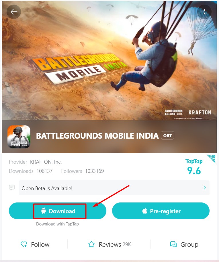 BGMI Early Access APK Download