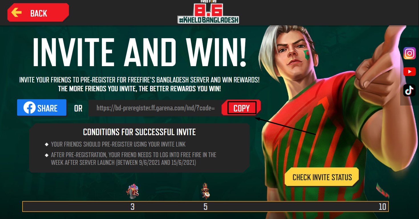 Free Fire Bangladesh Server Invite Friends