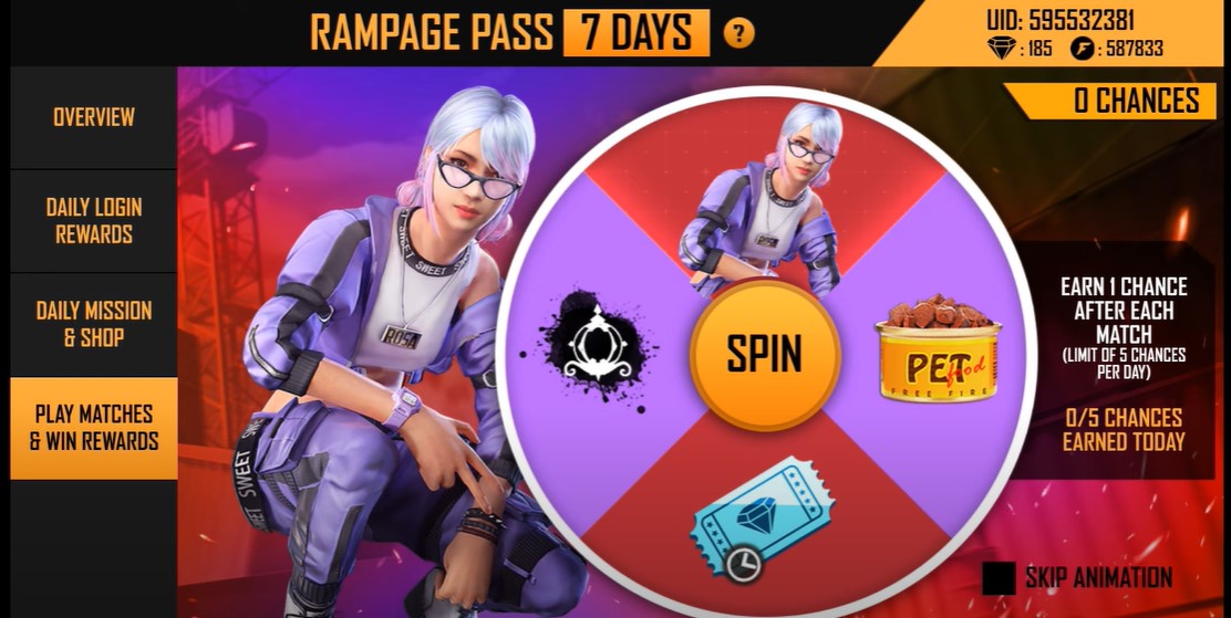Free Fire Rampage Pass Event
