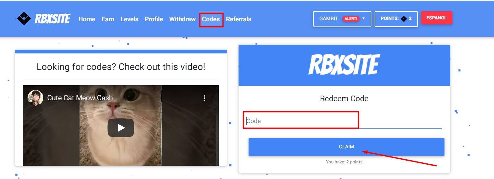 Rbxsite codes