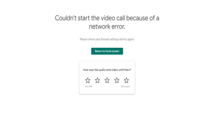 google meet network error