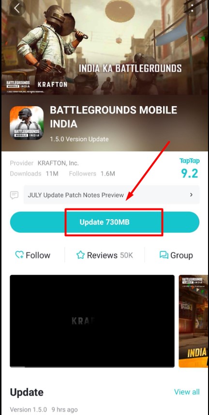 BGMI 1.5 APk Download TapTap