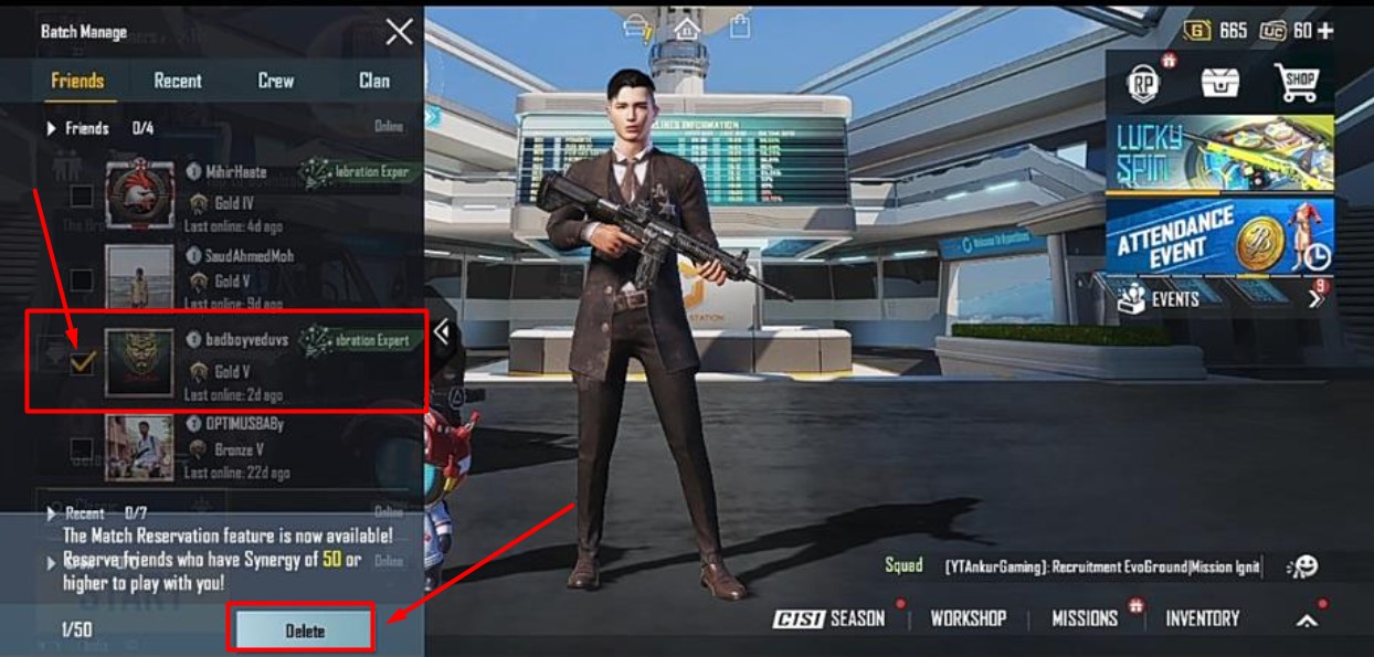 BGMI Unfriend Guide