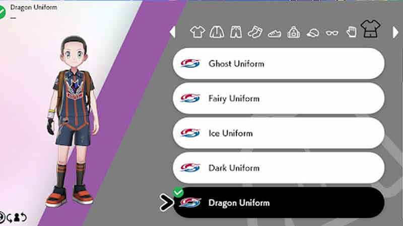 uniform in Pokemon Sword and sheild