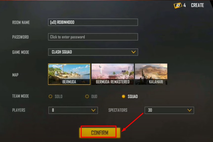 Free Fire V Badge Custom Room Name