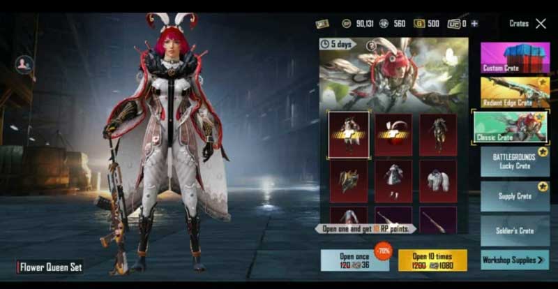 bgmi mythic outfits flower queen