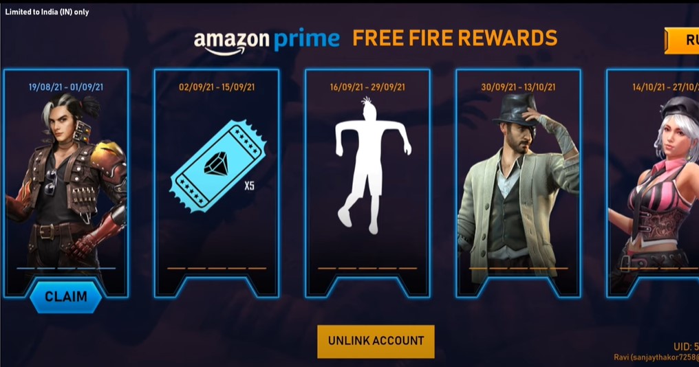 Free Fire Amazon Prime Event