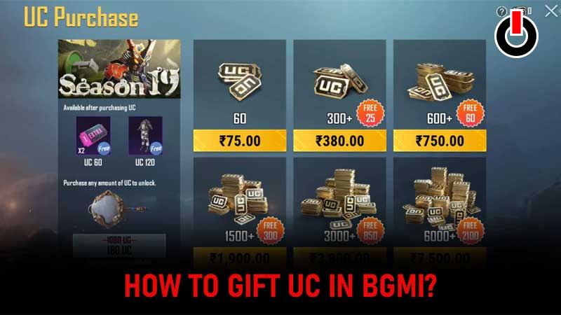BGMI UC GIFT GUIDE