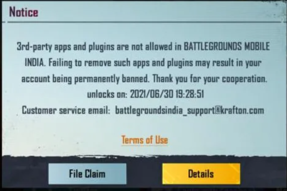 how to unban BGMI account