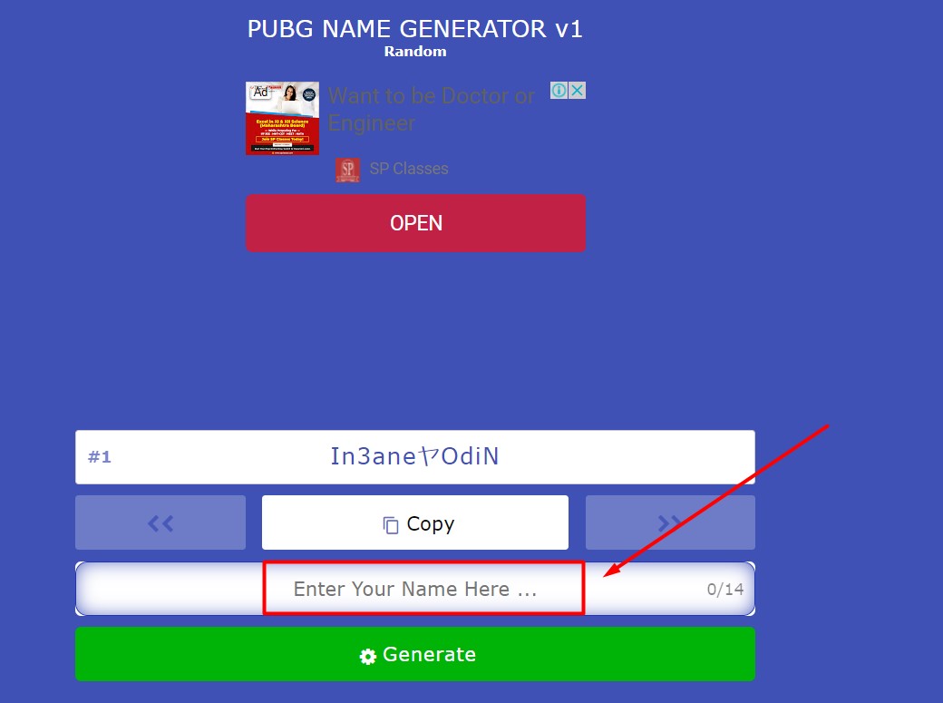 PUBG Name Generator