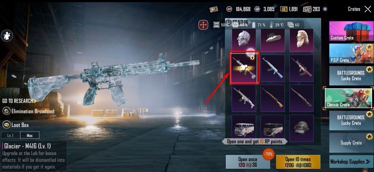 M416 Glacier Skin