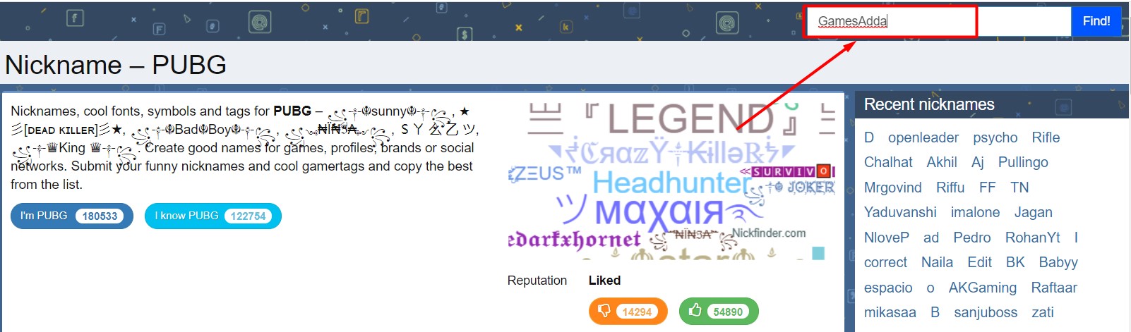PUBG Name Generator