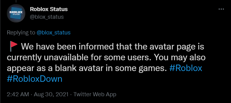 Roblox Avatar Not Working Issue