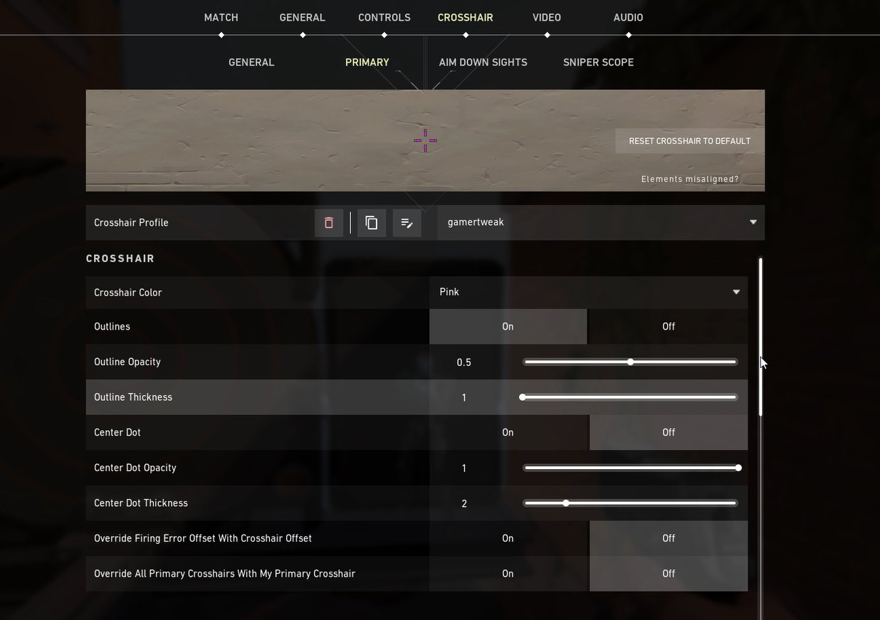 Crosshair in Valorant