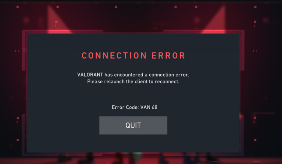 Error 68 in Valorant