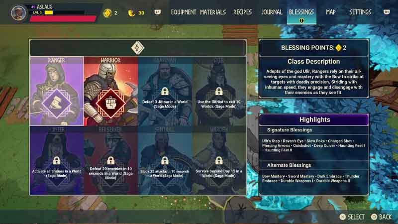 Classes in The Tribes of Midgard
