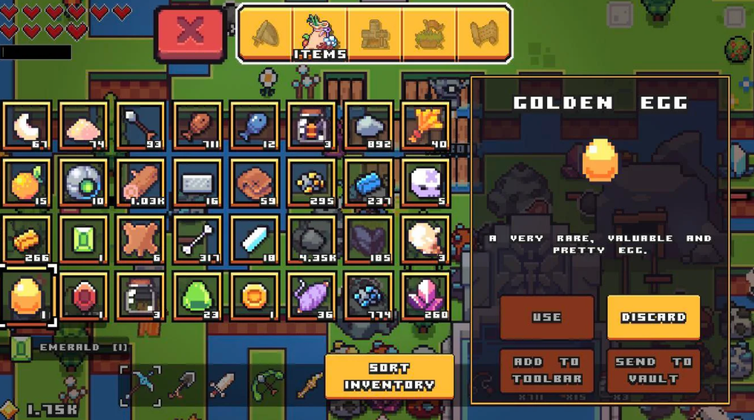 golden eggs in forager 