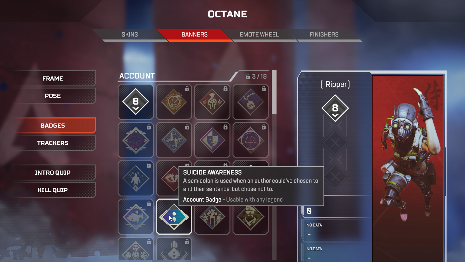 Suicide Awareness Badge in Apex Legends