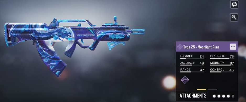unlock epic Type-25 Moonlight Rime Blueprint