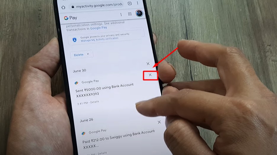 How To Delete G-Pay Transaction History
