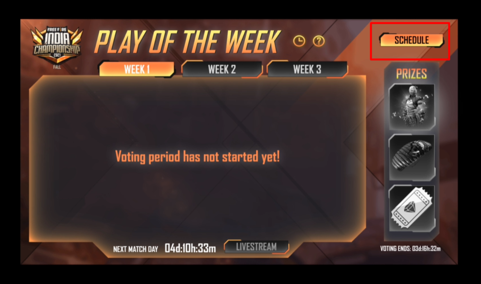 Play Of The Week event in Free Fire