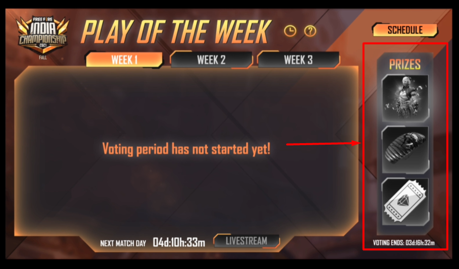 Play Of The Week event in Free Fire
