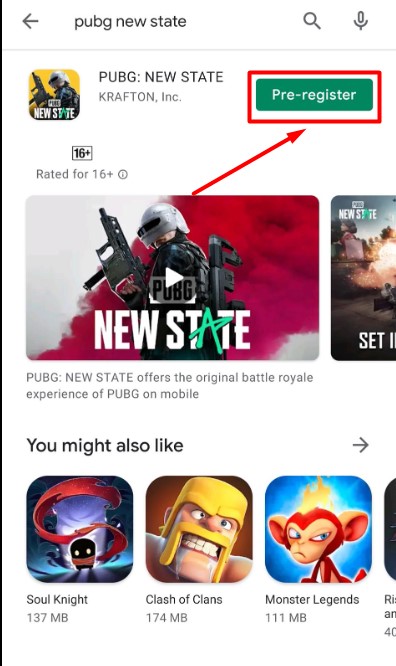 PUBG New State Pre Registration