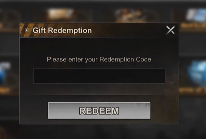 4) Find the Gift Redemption option in the new window and click on it.