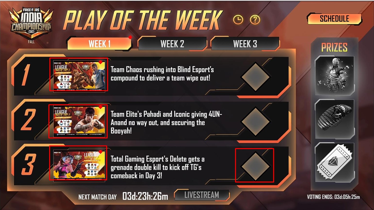 Free Fire Play of The Week Event