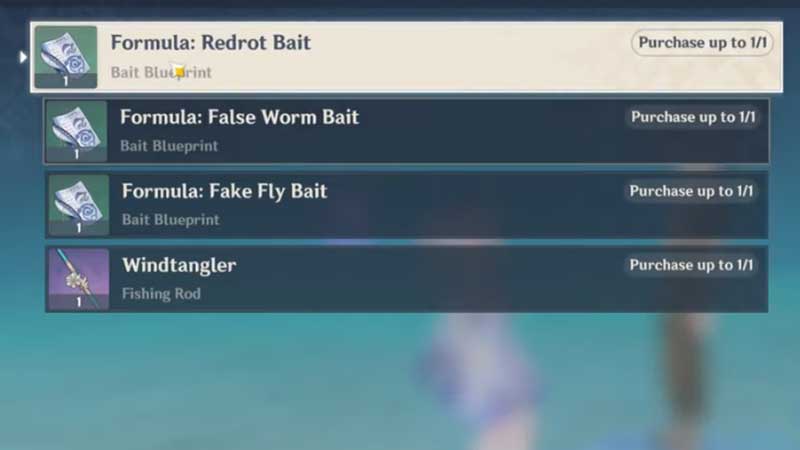 Fish Bait Crafting Genshin Impact