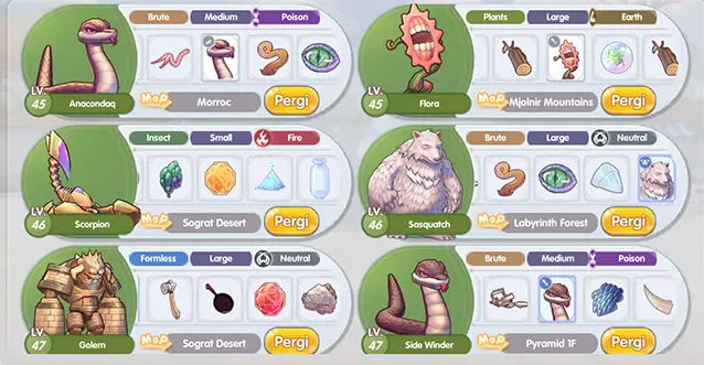 Ragnarok X Monster database