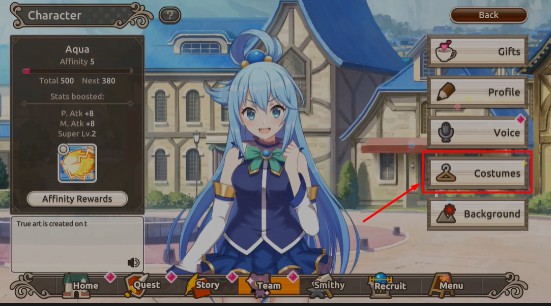 change costumes in KonoSuba: Fantastic Days