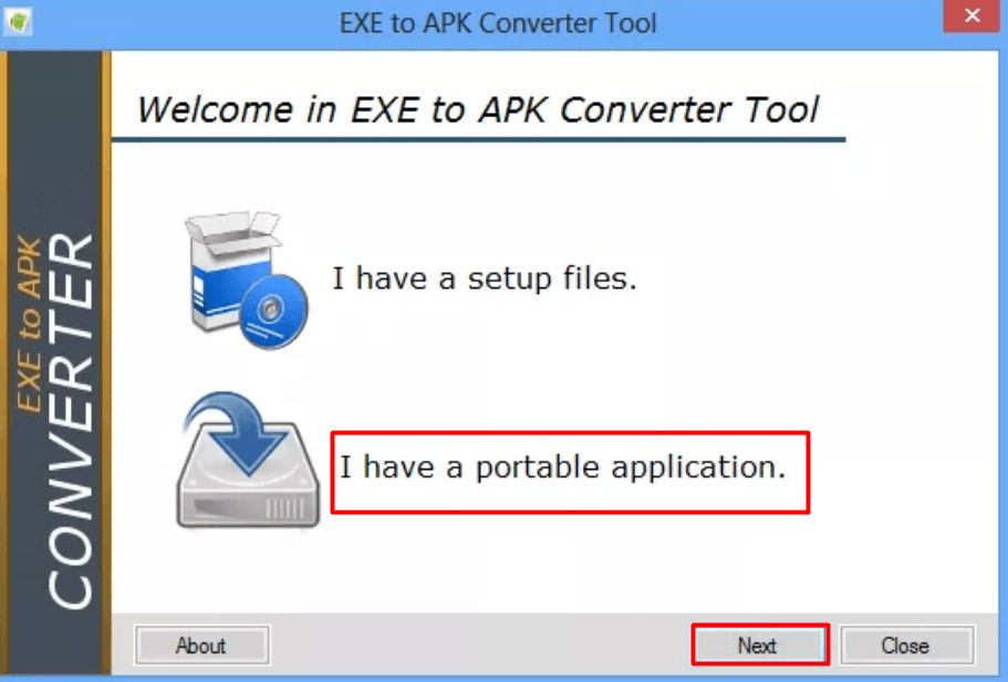 convert exe to APK