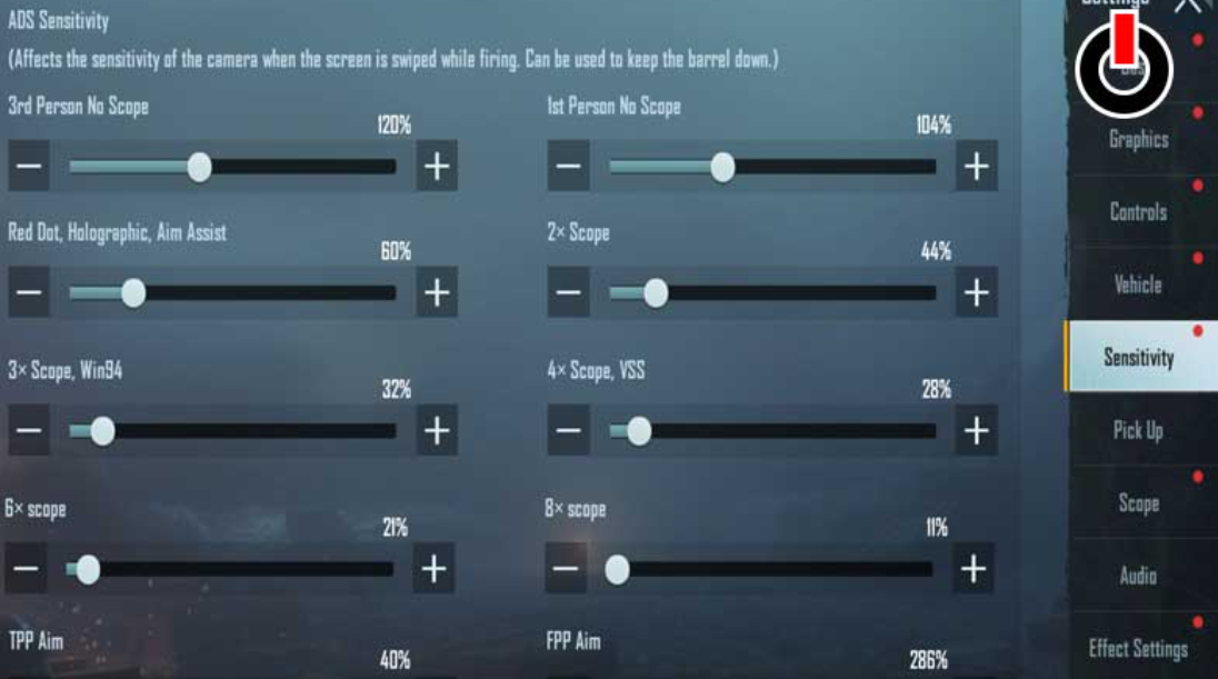 best sensitivity settings for PUBG Mobile Lite
